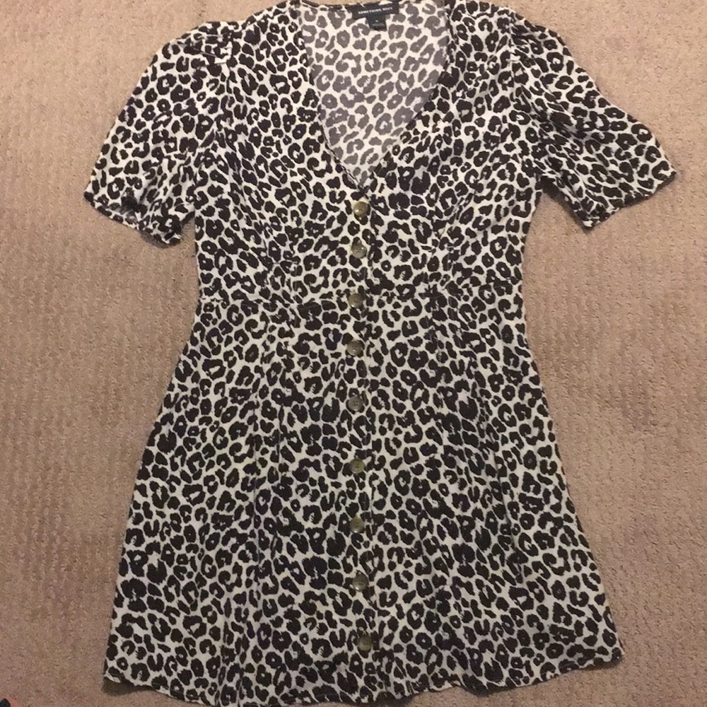 Something Navy Cheetah Print Dress